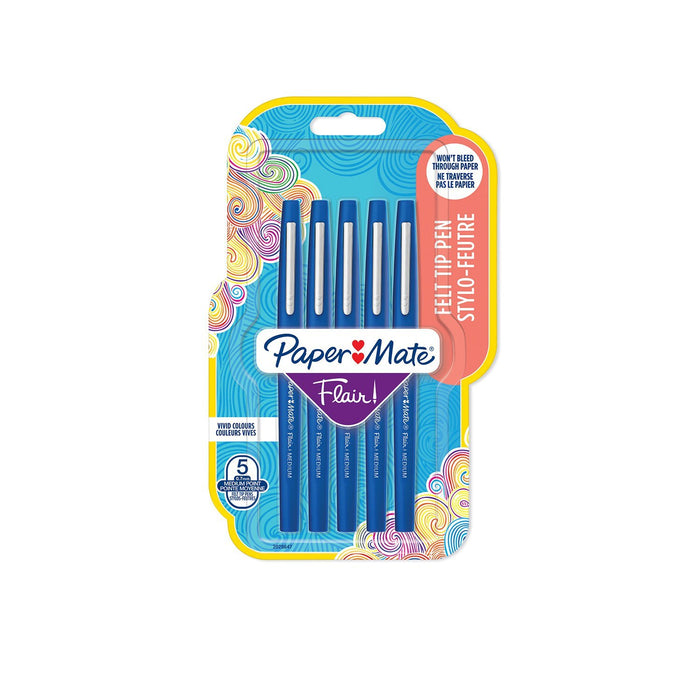 EAN 3026980286477 - Papermate Flair rotulador Medio Azul 5 pieza(s) imagen 1