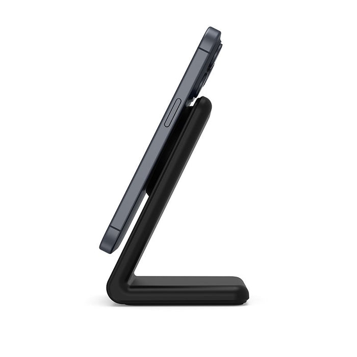 EAN 5904310703543 - Crong MagSpot Stand - 2-in-1 drahtloses Ladegerät mit MagSafe für iPhone und AirPods (schwarz) Smartphone imagen 5