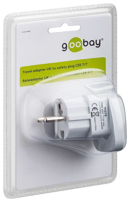 EAN 4040849942709 - Goobay 94270 adaptador de enchufe eléctrico Tipo F Tipo G (RU) Blanco imagen 2