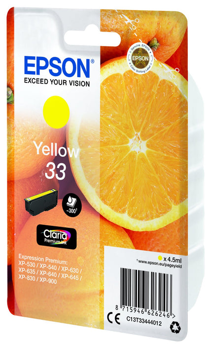 EAN 8715946626253 - Epson Oranges C13T33444022 cartucho de tinta 1 pieza(s) Original Amarillo imagen 4