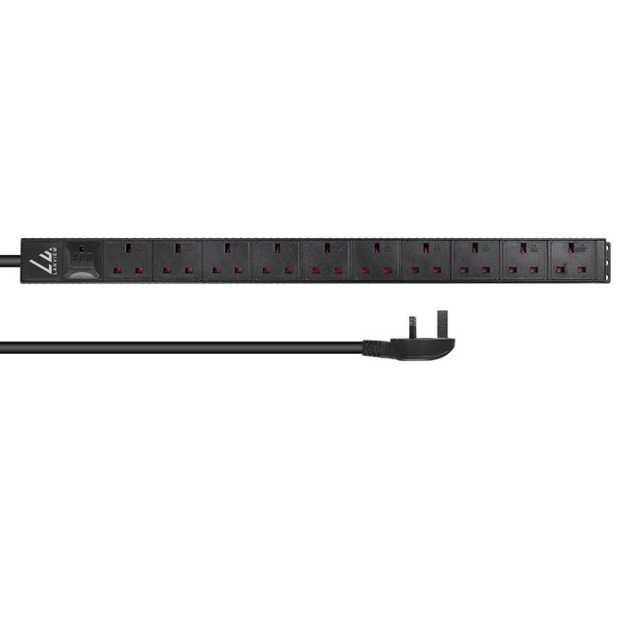 EAN 5715063208090 - Lanview LVR-3MUK-SPD-UK10 unidad de distribución de energía (PDU) 8 salidas AC 1.4U Negro imagen 1