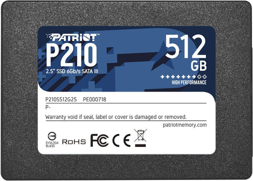 EAN 0814914026816 - Patriot Memory P210 512 GB 2.5" Serial ATA III imagen 1