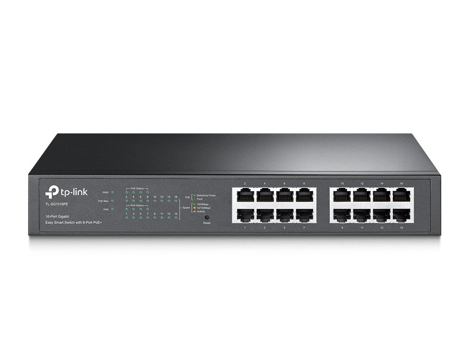 EAN 6935364098865 - TP-Link TL-SG1016PE Gestionado L2 Gigabit Ethernet (10/100/1000) Energía sobre Ethernet (PoE) 1U Negro imagen 1