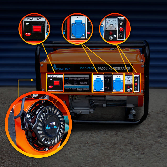 EAN 5905090330349 - Extralink EX.30349 motor-generador 2800 W 15 L Negro, Naranja imagen 12