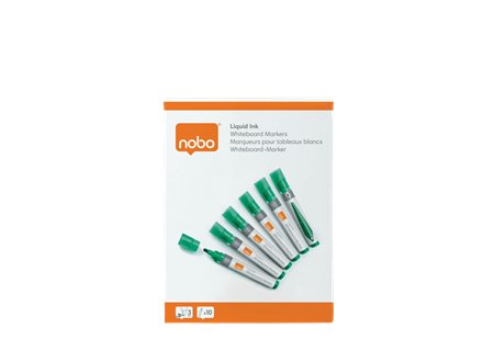 EAN 5028252612852 - Nobo Liquid Ink Boardmarker 3mm Rundspitze marcador 10 pieza(s) Punta redonda Verde imagen 9
