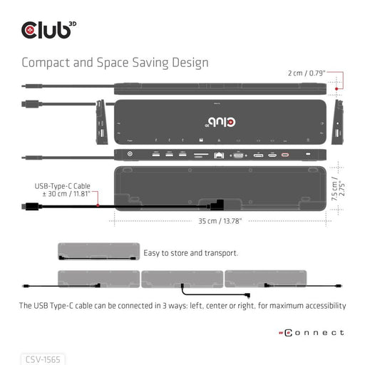 EAN 8719214472702 - CLUB3D CSV-1565 base para portátil y replicador de puertos Acoplamiento USB 3.2 Gen 1 (3.1 Gen 1) Type-C  imagen 2