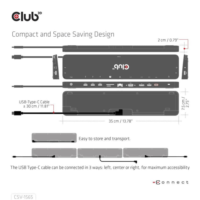 EAN 8719214472702 - CLUB3D CSV-1565 base para portátil y replicador de puertos Acoplamiento USB 3.2 Gen 1 (3.1 Gen 1) Type-C  imagen 2
