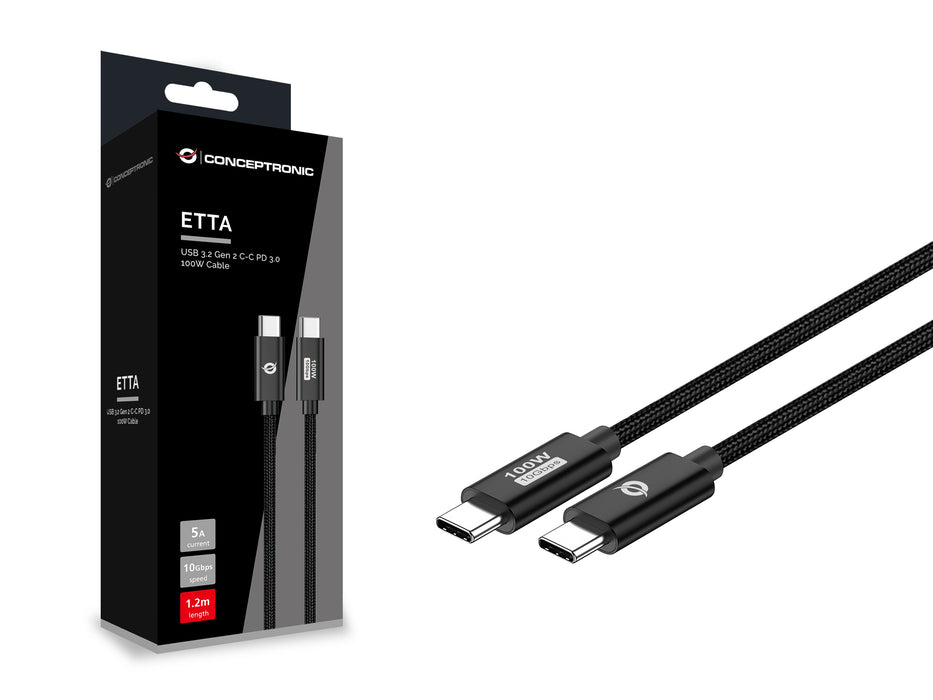 EAN 4015867237908 - Conceptronic ETTA02B12 cable USB USB 3.2 Gen 2 (3.1 Gen 2) 1,2 m USB C Negro imagen 3