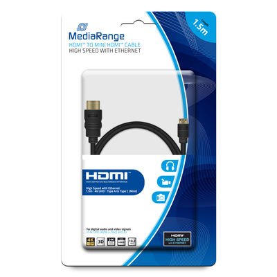 EAN 4260459612957 - MediaRange MRCS165 cable HDMI 1,5 m HDMI tipo A (Estándar) HDMI Type C (Mini) Negro imagen 1