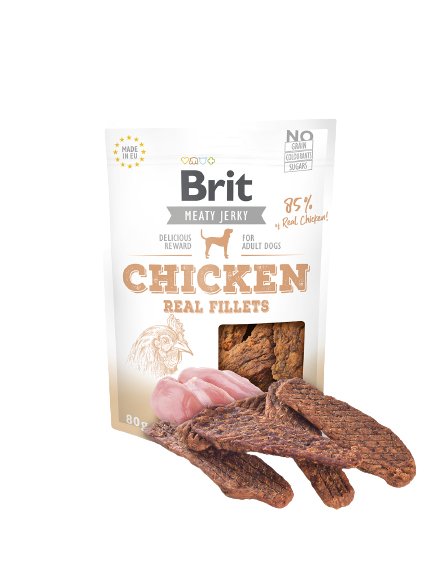 EAN 8595602543663 - Brit Jerky Snack Perro Snacks Pollo 80 g imagen 1