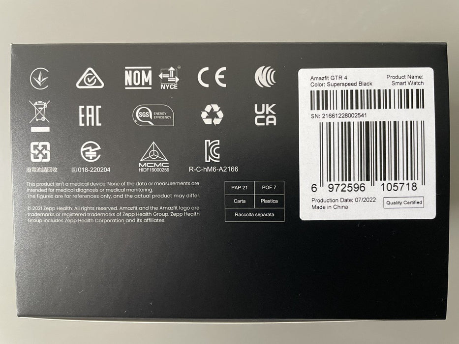 EAN 6972596105718 - Amazfit GTR 4 Superspeed Black 3,63 cm (1.43") AMOLED 46 mm Digital 466 x 466 Pixeles Pantalla táctil Neg imagen 8