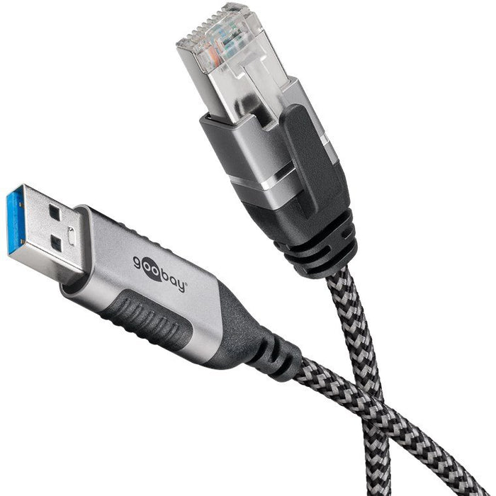 EAN 4040849743979 - Goobay 74397 cambiador de género para cable USB 3.0 type A RJ45 Negro, Plata imagen 2
