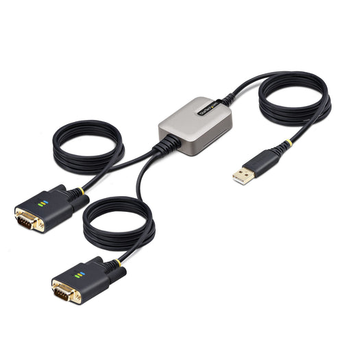 EAN 0065030898379 - StarTech.com 2P6FFC-USB-SERIAL cambiador de género para cable USB-A 2 x DB-9 RS-232 Negro, Gris imagen 1