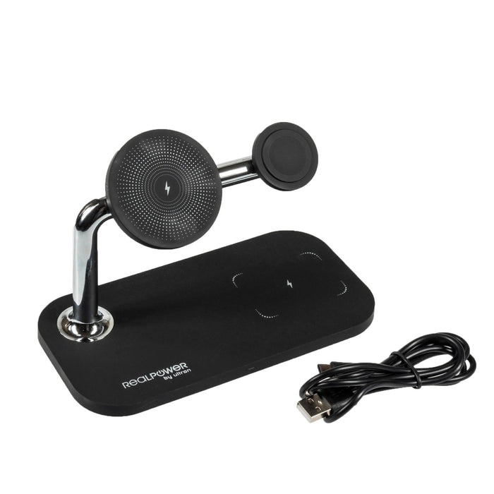 EAN 4040895010629 - RealPower ChargeAIR Mag Smartphone, Reloj inteligente, Tableta Negro USB Cargador inalámbrico Interior imagen 3