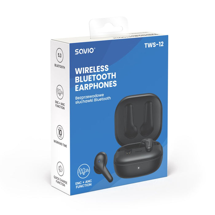 EAN 5901986048114 - Savio TWS-12 auricular y casco Auriculares True Wireless Stereo (TWS) Dentro de oído Llamadas/Música USB  imagen 12