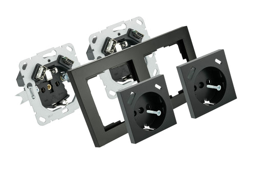 EAN 4066857001986 - Kabelmeister SE01-2A toma de corriente CEE 7/3 + USB Antracita imagen 2