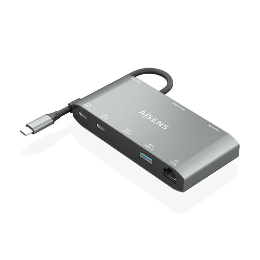 EAN 8436574709407 - AISENS ASUC-8P010-GR base para portátil y replicador de puertos Alámbrico USB 3.2 Gen 1 (3.1 Gen 1) Type- imagen 2