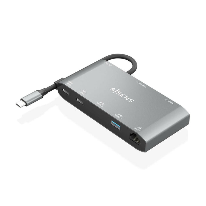 EAN 8436574709407 - AISENS ASUC-8P010-GR base para portátil y replicador de puertos Alámbrico USB 3.2 Gen 1 (3.1 Gen 1) Type- imagen 2