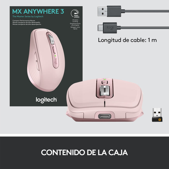 EAN 5099206092952 - Logitech MX Anywhere 3 ratón Viajes mano derecha RF Wireless + Bluetooth Laser 4000 DPI imagen 10