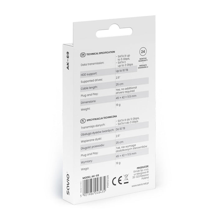 EAN 5901986048435 - Savio AK-69 tarjeta y adaptador de interfaz USB 3.2 Gen 1 (3.1 Gen 1) imagen 5