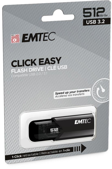 EAN 3126170173249 - Emtec B110 Click Easy 3.2 unidad flash USB 512 GB USB tipo A 3.2 Gen 2 (3.1 Gen 2) Negro imagen 1