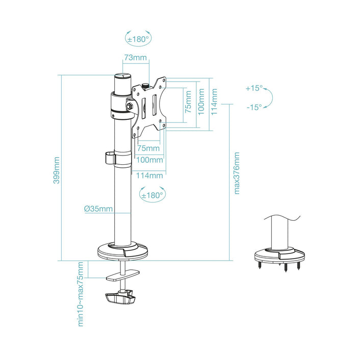 EAN 8433281015487 - TooQ DB1131TN-B soporte para monitor 81,3 cm (32") Escritorio imagen 8