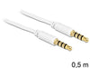 EAN 4043619834396 - DeLOCK 3.5mm - 3.5mm, 0.5m cable de audio 0,5 m 3,5mm Blanco imagen 1