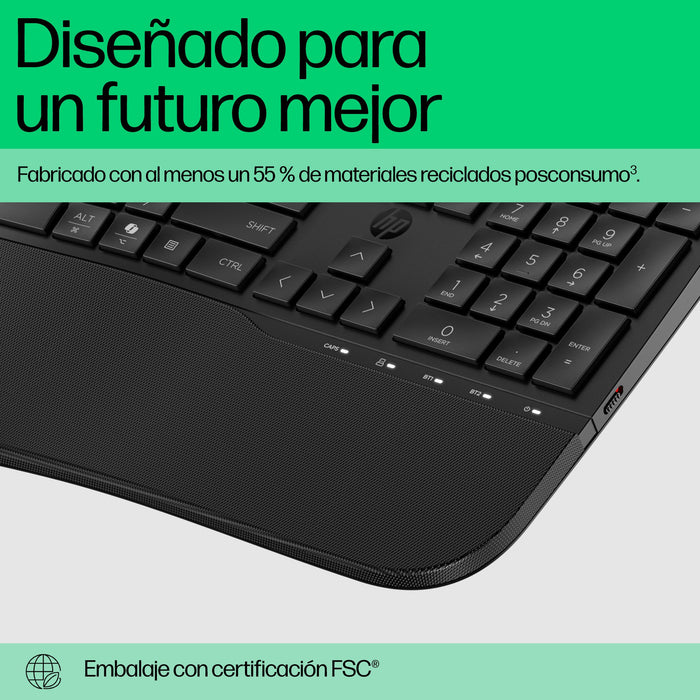 EAN 197498231419 - HP 680 Comfort Dual-Mode Keyboard teclado Hogar RF Wireless + Bluetooth Negro imagen 6
