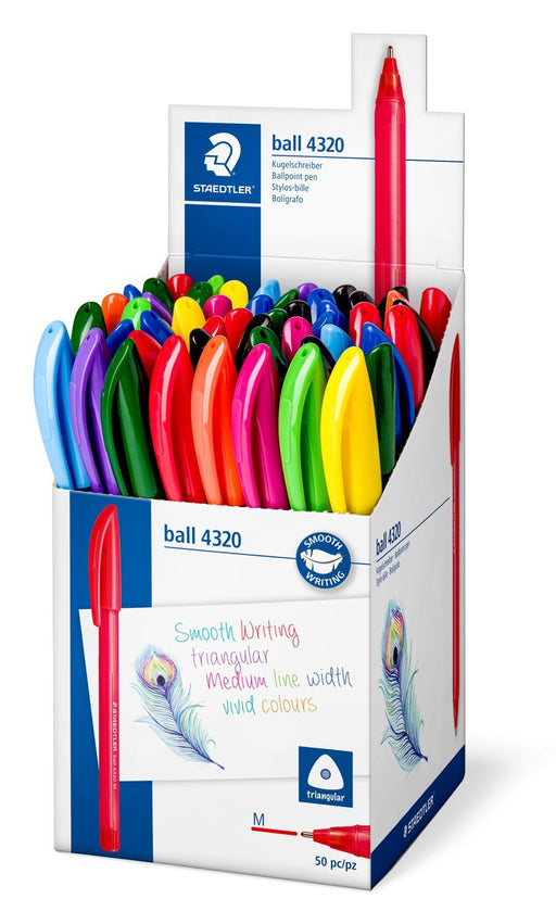 EAN 4007817101025 - Staedtler ball 4320 M Colores surtidos Bolígrafo de punta retráctil con pulsador 50 pieza(s) imagen 1