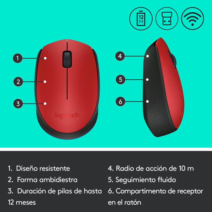 EAN 5099206062870 - Logitech 910-004641 ratón Oficina Ambidextro RF inalámbrico Óptico 1000 DPI imagen 13