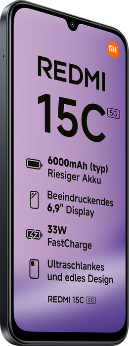 EAN 6932554458607 - Xiaomi Redmi 15C 17,5 cm (6.9") 5G USB Tipo C 4 GB 128 GB 6000 mAh Negro imagen 3