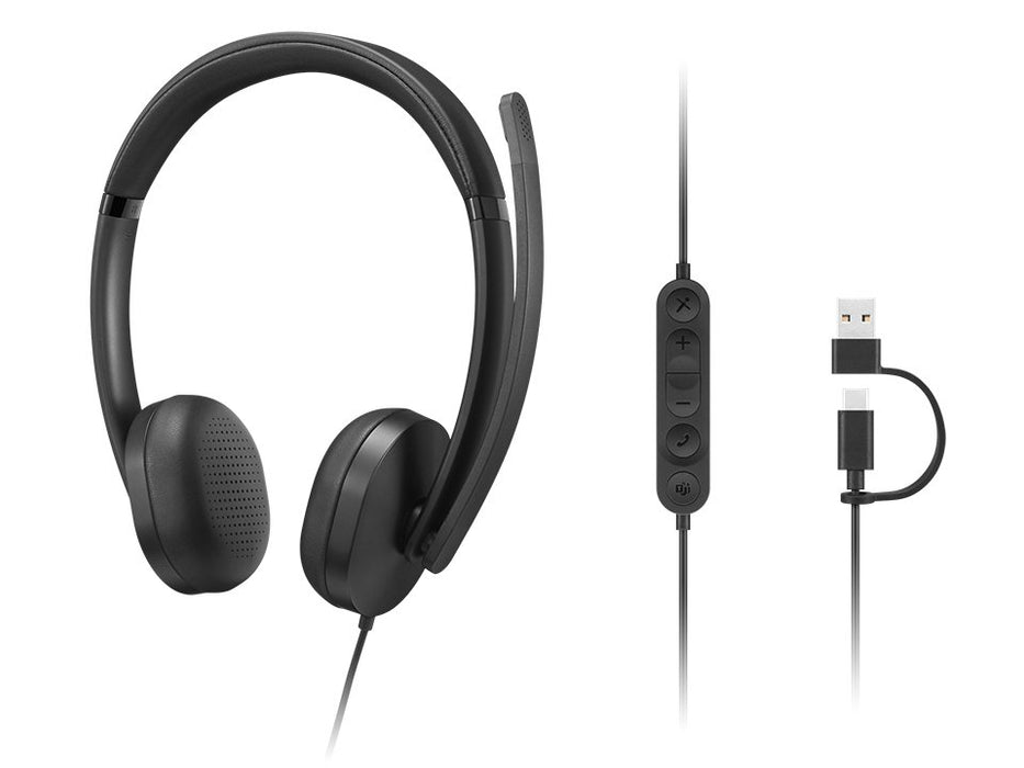 EAN 195892122333 - Lenovo VoIP Headset 5000 Auriculares Alámbrico Diadema Oficina/Centro de llamadas USB Tipo C Negro imagen 6
