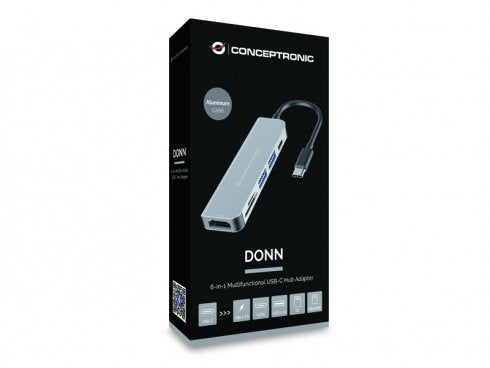 EAN 4015867222812 - Conceptronic DONN02G base para portátil y replicador de puertos USB 3.2 Gen 1 (3.1 Gen 1) Type-C Aluminio imagen 3