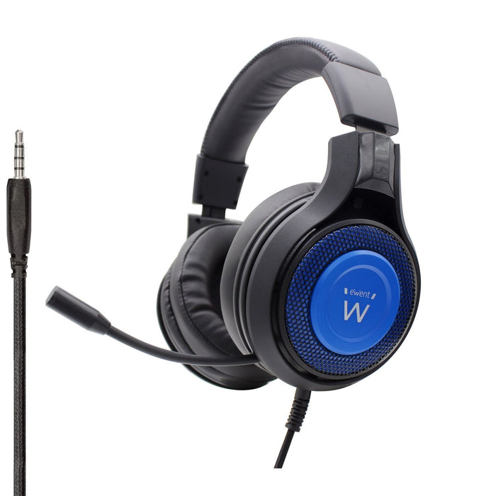 EAN 8052101430011 - Ewent PL3322 auricular y casco Auriculares Alámbrico Banda para cuello Juego Negro, Azul imagen 2