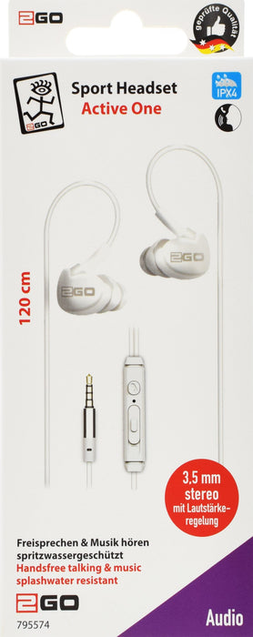 EAN 4010425955744 - 2GO Active 1 Auriculares Alámbrico Dentro de oído Llamadas/Música Blanco imagen 2