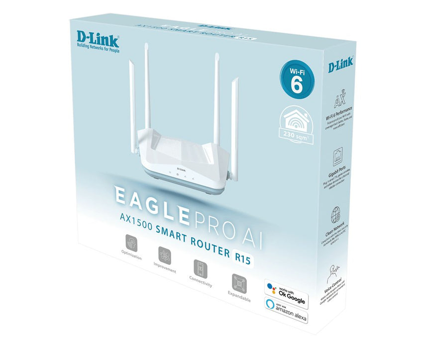 EAN 0790069459573 - D-Link R15 router inalámbrico Gigabit Ethernet Doble banda (2,4 GHz / 5 GHz) Blanco imagen 5