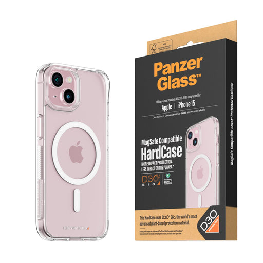 EAN 5711724011801 - PanzerGlass ® HardCase Transparent w. White MagSafe & D3O® iPhone 15 funda para teléfono móvil Transparen imagen 1