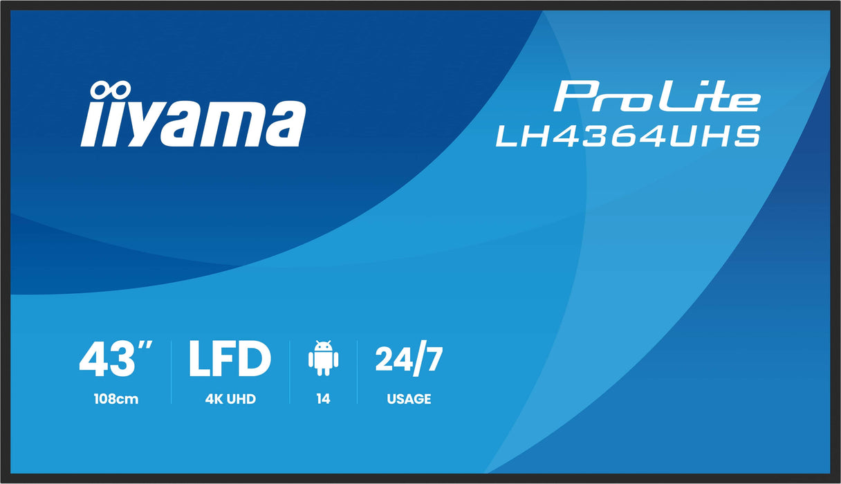 EAN 4948570125302 - iiyama LH4364UHS-B1AG pantalla de señalización Pantalla plana para señalización digital 109,2 cm (43") LE imagen 1