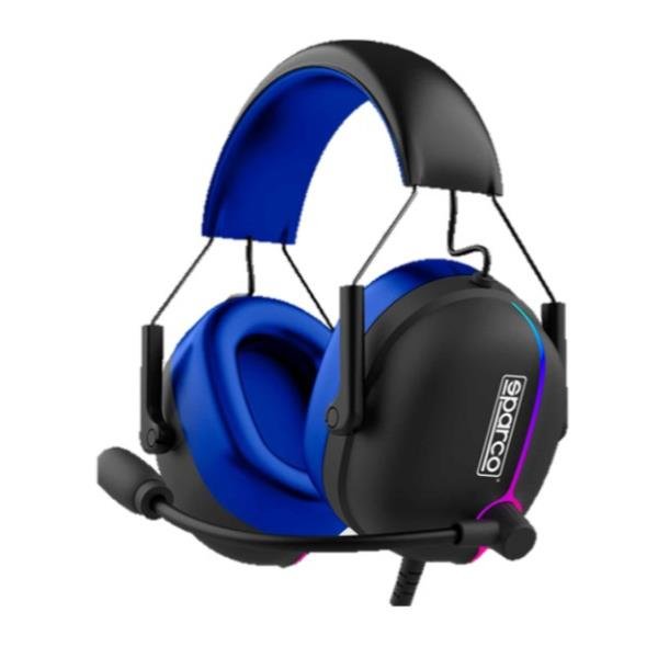 EAN 8052742554237 - Sparco SPHEADPHONEEVO auricular y casco Auriculares Alámbrico Diadema Juego USB tipo A Negro, Azul imagen 1