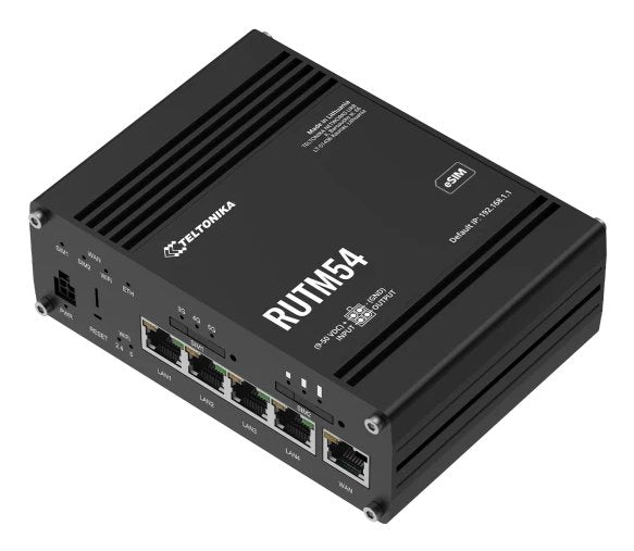 EAN 4779051843008 - Teltonika RUTM54 router inalámbrico Gigabit Ethernet Doble banda (2,4 GHz / 5 GHz) 5G Negro imagen 3