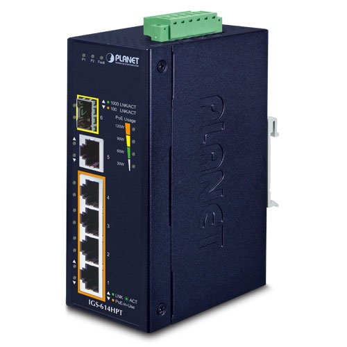 EAN 4711605284431 - PLANET IGS-614HPT switch No administrado Gigabit Ethernet (10/100/1000) Energía sobre Ethernet (PoE) Azul imagen 1