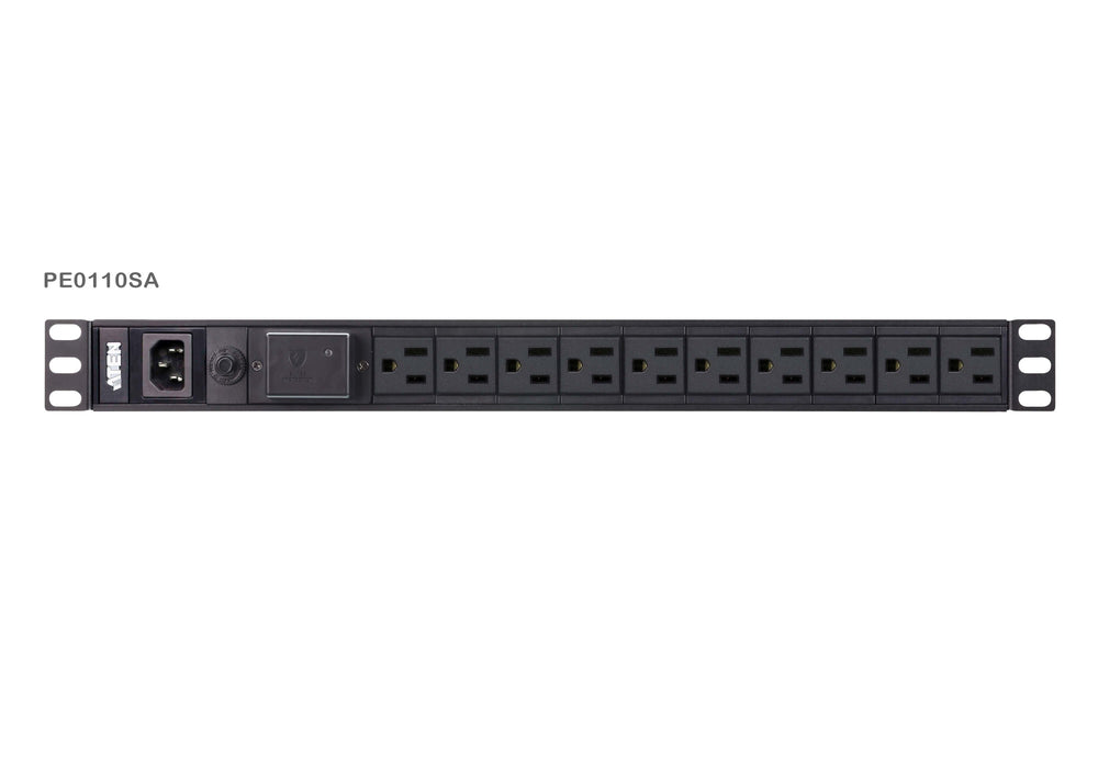EAN 4719264648366 - ATEN PE0110SG unidad de distribución de energía (PDU) 10 salidas AC 1U Negro imagen 1