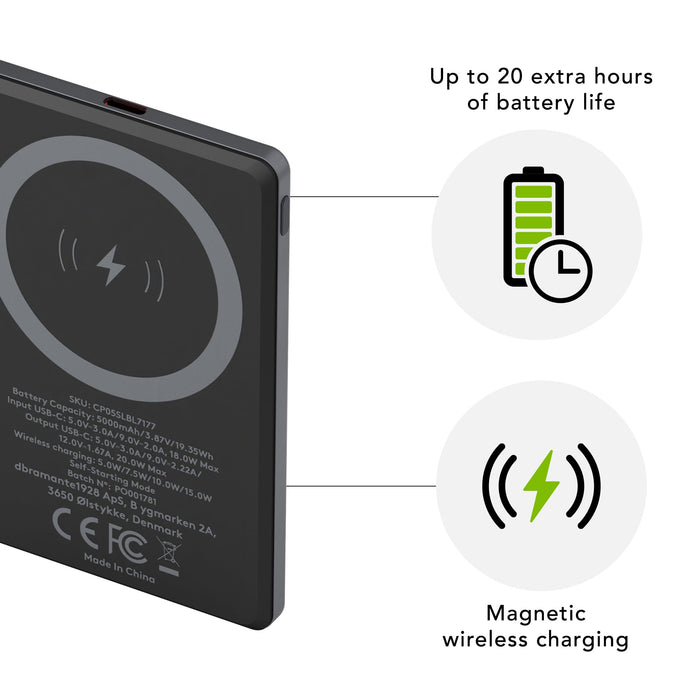 EAN 5711428071774 - dbramante1928 CP05SLBL7177 batería externa 5000 mAh Cargador inalámbrico Gris imagen 3