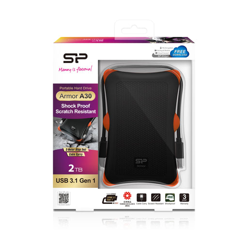 EAN 4712702635539 - Silicon Power Armor A30 disco duro externo 2 TB 2.5" USB tipo A 3.2 Gen 1 (3.1 Gen 1) Negro imagen 2