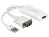 EAN 4043619624607 - DeLOCK 62460 adaptador de cable de vídeo 0,25 m HDMI tipo A (Estándar) VGA (D-Sub) + USB Blanco imagen 1