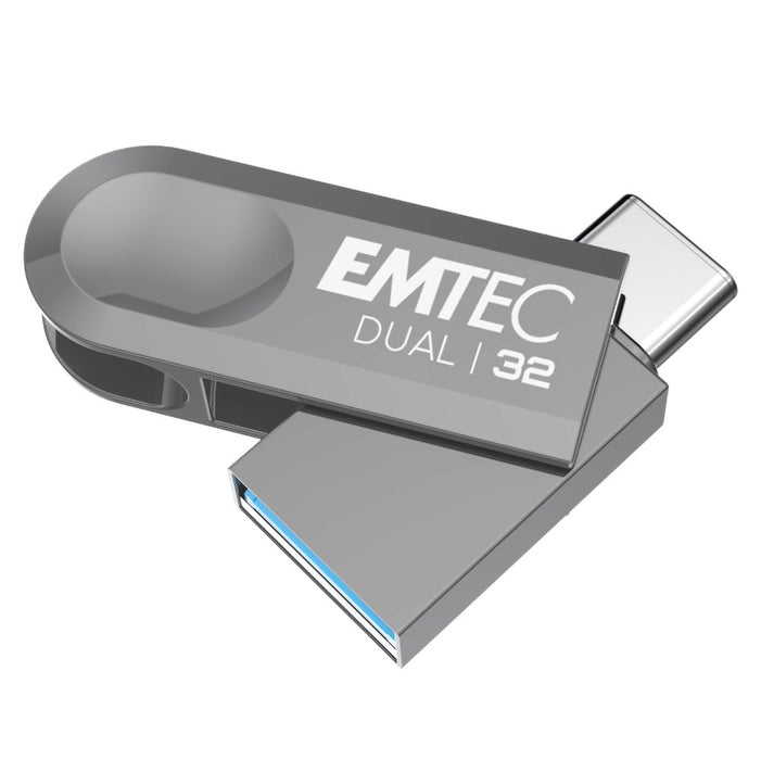 EAN 3126170182548 - Emtec D280 Dual unidad flash USB 32 GB USB Type-A / USB Type-C 3.2 Gen 1 (3.1 Gen 1) Plata imagen 1