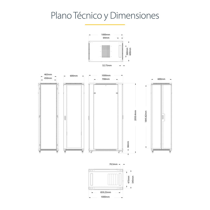 EAN 65030871976 - StarTech.com RK4236BKB armario rack Rack o bastidor independiente Negro imagen 12