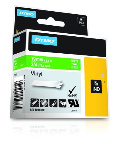 EAN 0071701059765 - DYMO 1805420 cinta para impresora de etiquetas Blanco sobre verde imagen 3