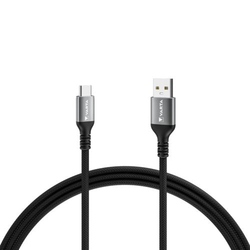 EAN 4008496066216 - Varta 57935 cable USB 2 m USB A USB C Negro, Gris imagen 1