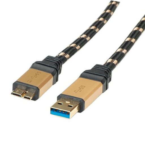 EAN 7611990125463 - ROLINE 11.02.8878 cable USB USB 3.2 Gen 1 (3.1 Gen 1) 0,8 m USB A Micro-USB B Negro, Oro imagen 1